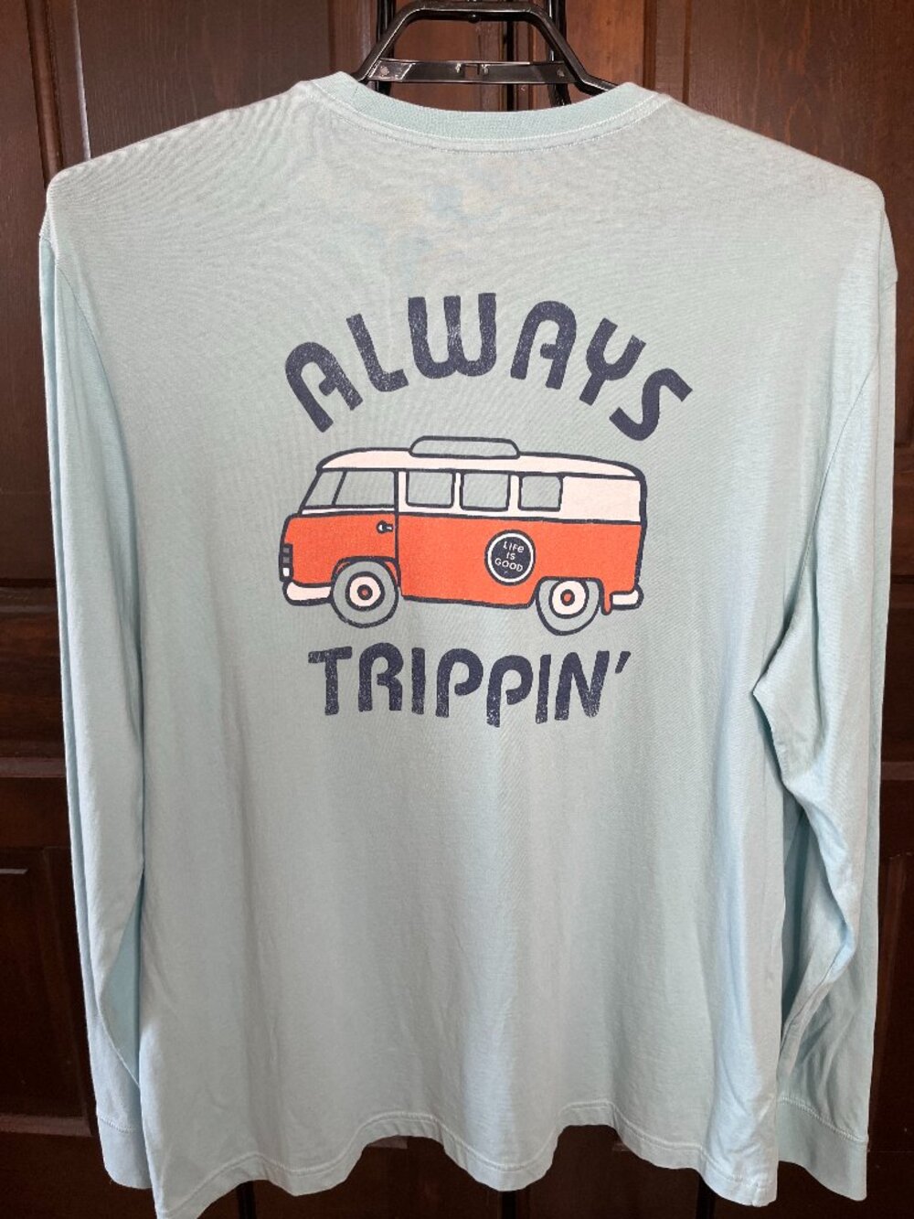 Life is Good Always Trippin' Crusher Lite T-shirt Long Sleeve VW Bus Men's XXL